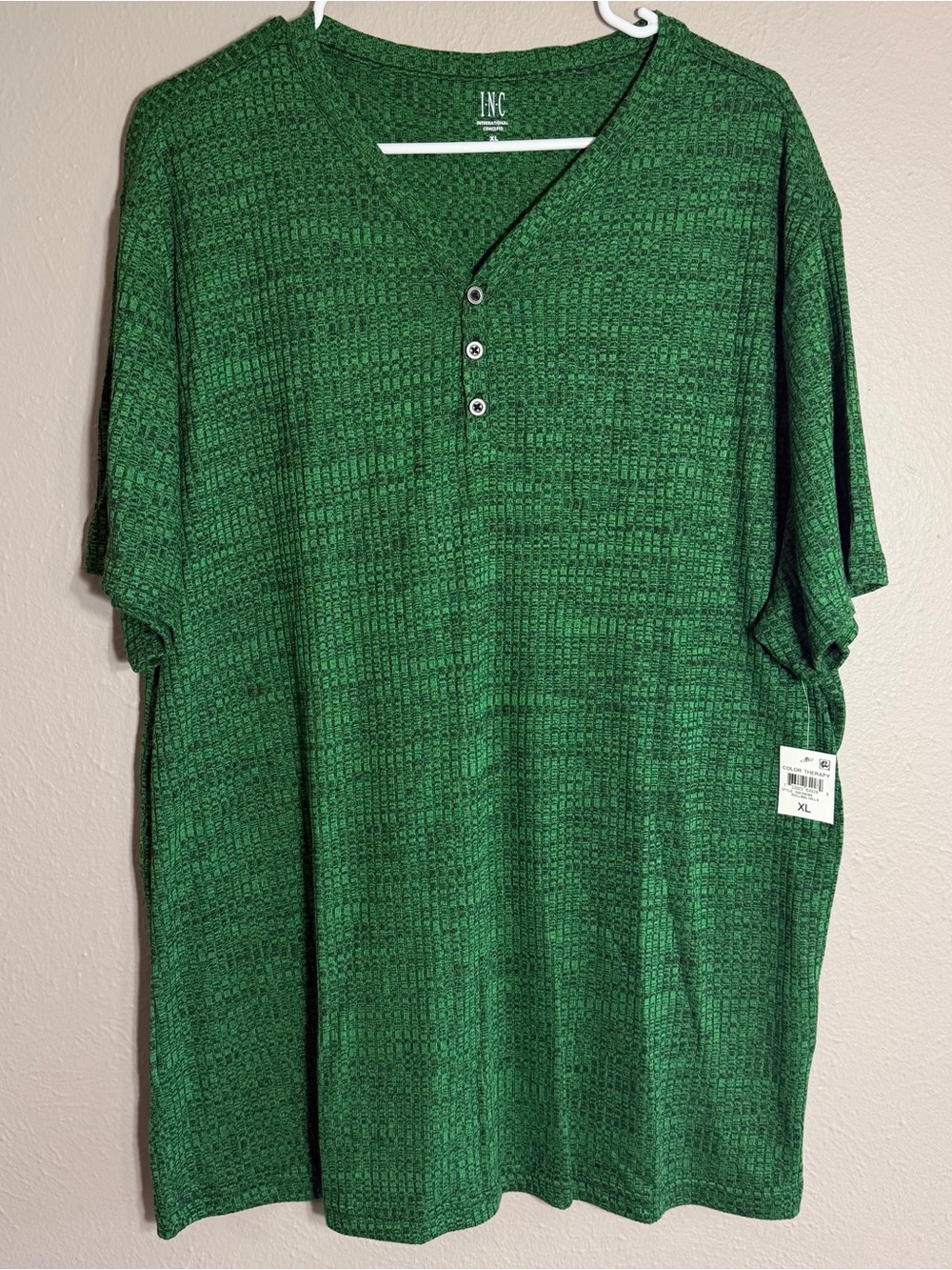 [New] INC. Henley Shirt Green // Men Size XL